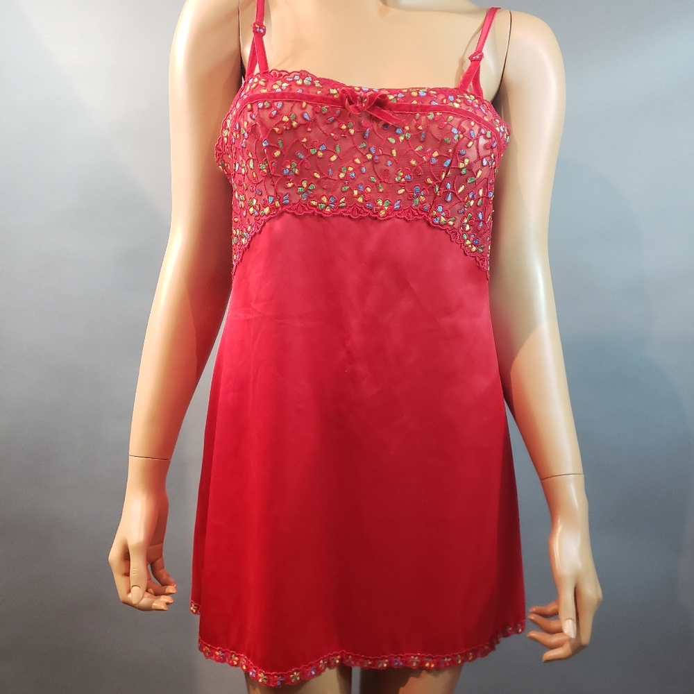 Babydoll nightie with matching bottoms Size Small to medium fit Christmas red
